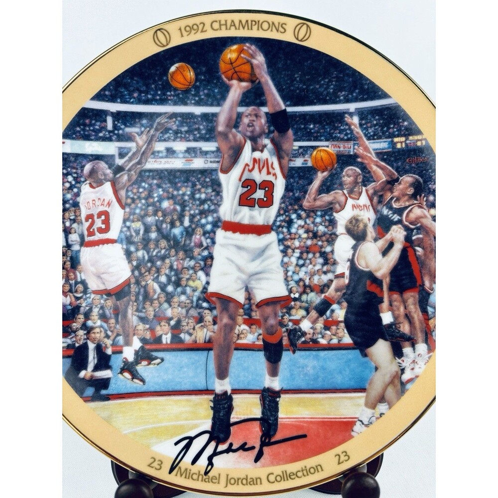 Michael Jordan 1992 Champions Collectors Plate Upper Deck Card Bradford Exchange - Picture 7 of 8